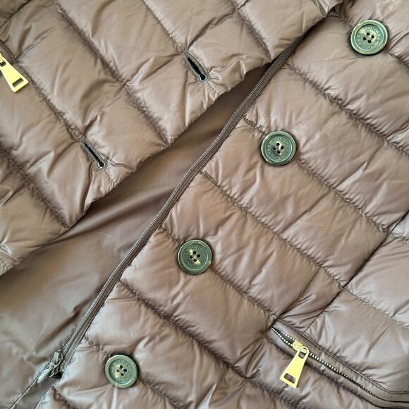 Moncler _ Eggplant Long Thin Puffer Jacket - Picture 5 of 10